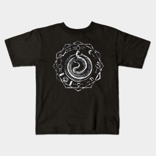 Serpent Magic Skeleton Astrological Sacred Geometry Totem Kids T-Shirt